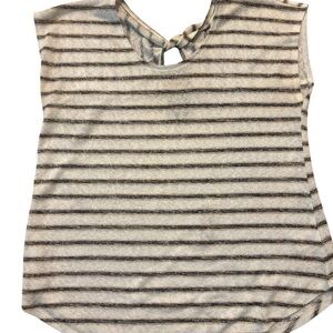 Bobeau Caty Twist Back Striped Tee